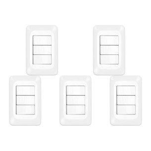 Kit C/5 - Conjunto Pial Pop 4X2 Branco Com Placa (3Parale...