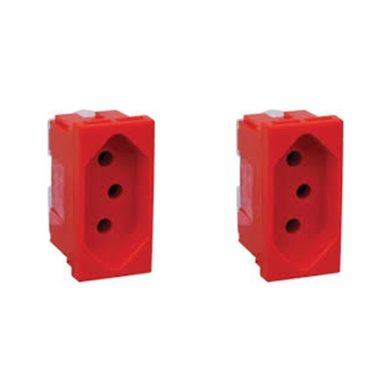 Kit C/2 - Modulo Pial Pop Vermelho 1 Tomada 20A Lg03020Vm Kit C/2 - Modulo Pial Pop Vermelho 1 Tomada 20A Lg03020Vm