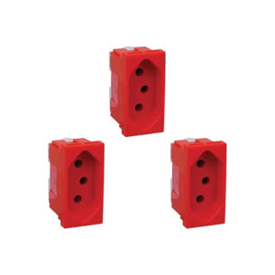 Kit C/3 - Modulo Pial Pop Vermelho 1 Tomada 20A Lg03020Vm