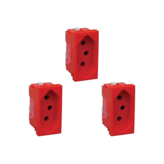 Kit C/3 - Modulo Pial Pop Vermelho 1 Tomada 20A Lg03020Vm