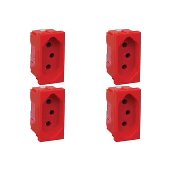 Kit C/4 - Modulo Pial Pop Vermelho 1 Tomada 20A Lg03020Vm