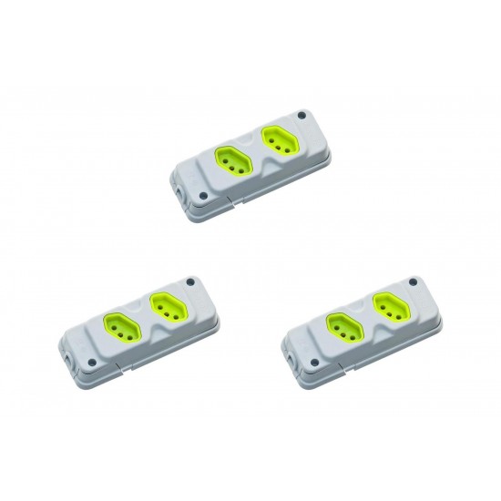Kit C/3 - Tomada Barra Fiolux   Dupla 20A 2 Polos+Terra C...