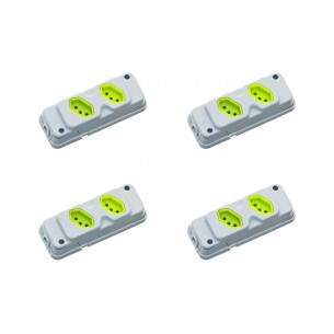 Kit C/4 - Tomada Barra Fiolux   Dupla 20A 2 Polos+Terra C...