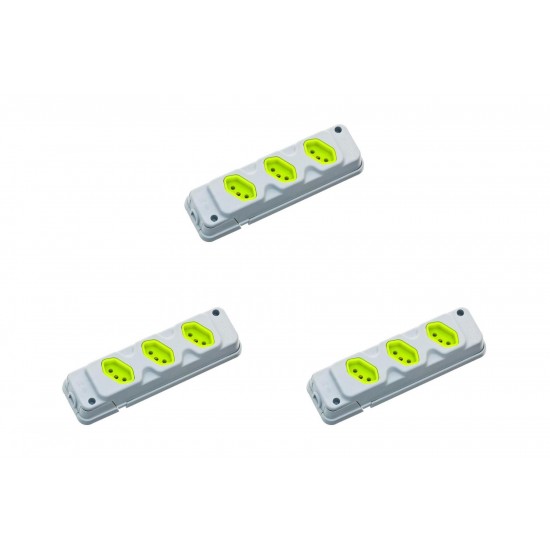 Kit C/3 - Tomada Barra Fiolux   Tripla 20A 2 Polos+Terra ...