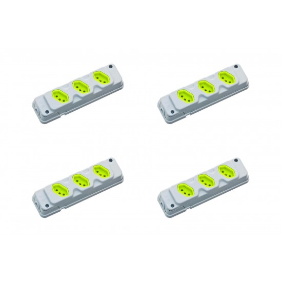 Kit C/4 - Tomada Barra Fiolux   Tripla 20A 2 Polos+Terra ...