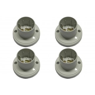 Kit C/4 - Soquete E27 Teste De Lâmpada Branco Com Borne B...