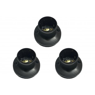 Kit C/3 - Soquete E27 Teste De Lâmpada Preto Com Borne Bo...