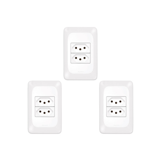 Kit C/3 - Pial Conjunto  Pop 4X2 2 Tomada 10A Lgx303