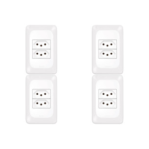 Kit C/4 - Pial Conjunto  Pop 4X2 2 Tomada 10A Lgx303