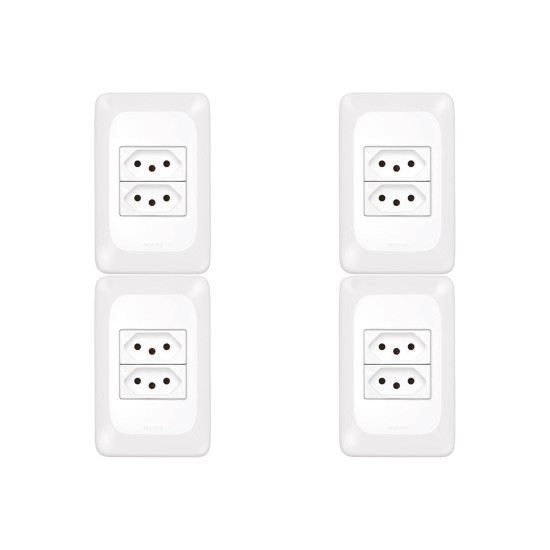 Kit C/4 - Pial Conjunto  Pop 4X2 2 Tomada 10A Lgx303