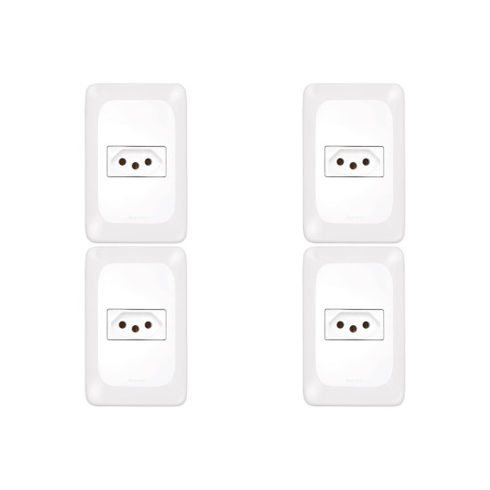 Kit C/4 - Pial Conjunto  Pop 4X2 1 Tomada  20A 3020