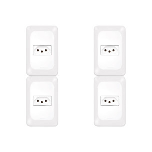 Kit C/4 - Pial Conjunto  Pop 4X2 1 Tomada  10A Lgx30