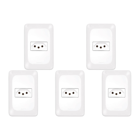 Kit C/5 - Pial Conjunto  Pop 4X2 1 Tomada  10A Lgx30