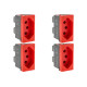 Kit C/4 - Pial Modulo Pop Tomada 2P+T 20A Verm.