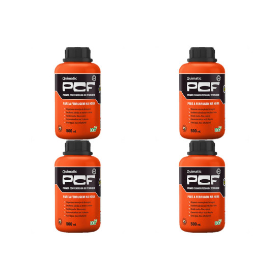 Kit C/4 - Tapmatic Removedor Neutralizador Convertedor. De Ferrugem Pcf 500Ml