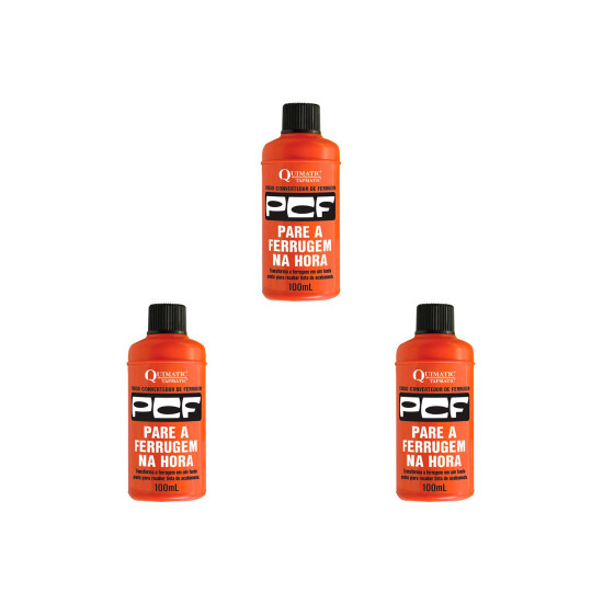 Kit C/3 - Tapmatic Removedor Neutralizador Convertedor. De Ferrugem Pcf 100Ml