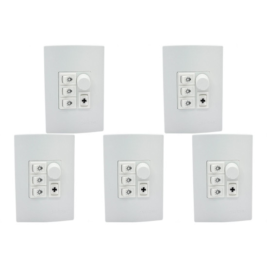 Kit C/5 - Qualitronix Controle Vent/Lamp 3 Lampada-Qv373