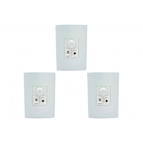 Kit C/3 - Controle Para Ventilador Qualitronix Embutir Ve...