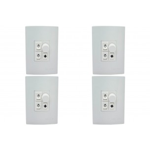 Kit C/4 - Controle Para Ventilador Qualitronix Embutir Ve...