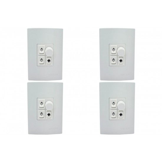 Kit C/4 - Controle Para Ventilador Qualitronix Embutir Ve...