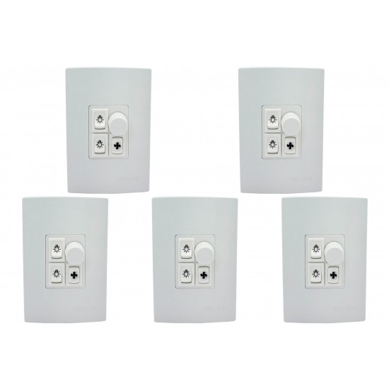 Kit C/5 - Controle Para Ventilador Qualitronix Embutir Ve...