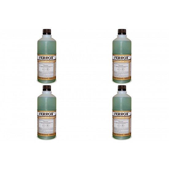 Kit C/4 - Removedor De Ferrugem Ferrox Anticorrosivo 500Ml Kit C/4 - Removedor De Ferrugem Ferrox Anticorrosivo 500Ml