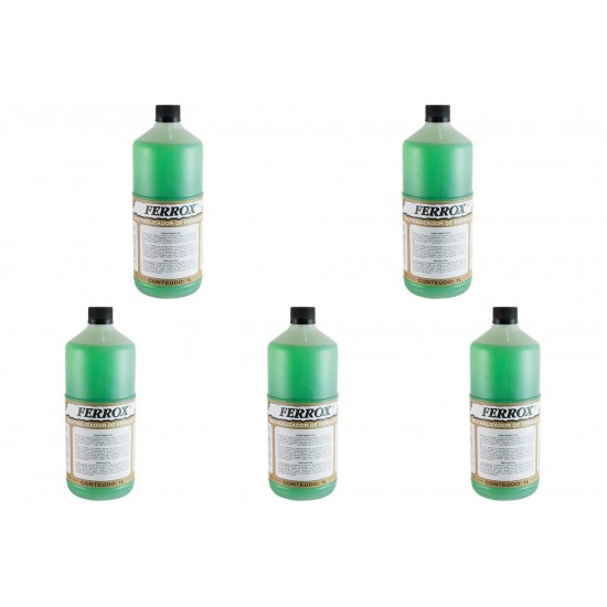 Kit C/5 - Removedor De Ferrugem Ferrox Anticorrosivo 1L Kit C/5 - Removedor De Ferrugem Ferrox Anticorrosivo 1L