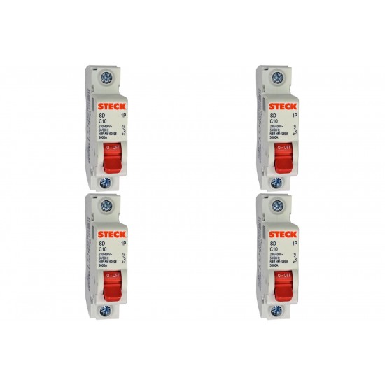 Kit C/4 - Disjuntor Steck ''Din'' Unipolar 10A. C