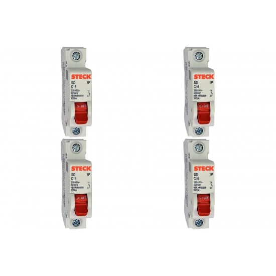 Kit C/4 - Disjuntor Steck ''Din'' Unipolar 16A. C