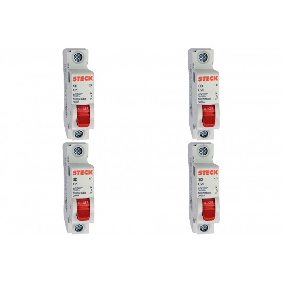 Kit C/4 - Disjuntor Steck ''Din'' Unipolar 20A. C