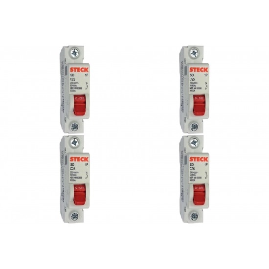 Kit C/4 - Disjuntor Steck ''Din'' Unipolar 25A. C