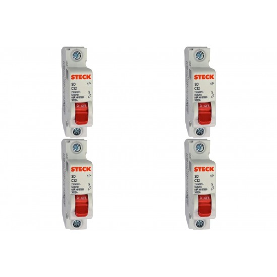 Kit C/4 - Disjuntor Steck ''Din'' Unipolar 32A. C