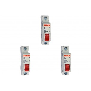 Kit C/3 - Disjuntor Steck ''Din'' Unipolar 63A. C