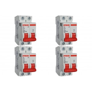 Kit C/4 - Disjuntor Steck ''Din'' Bipolar 25A. C