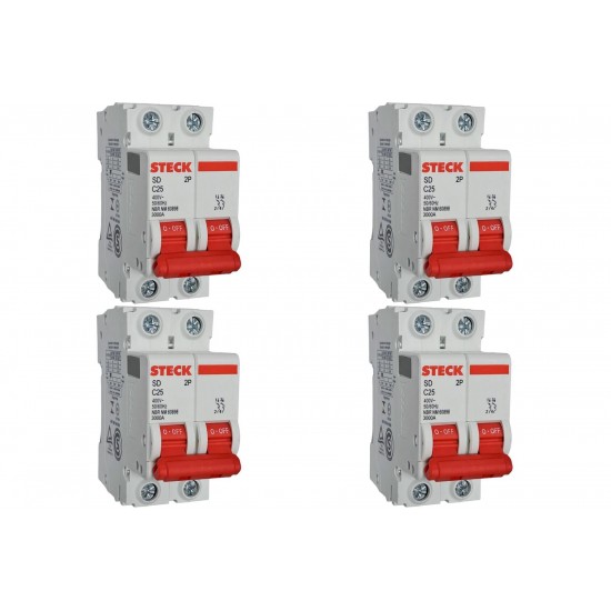 Kit C/4 - Disjuntor Steck ''Din'' Bipolar 25A. C