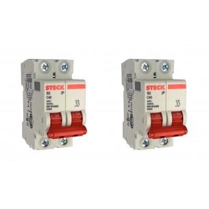 Kit C/2 - Disjuntor Steck ''Din'' Bipolar 40A. C