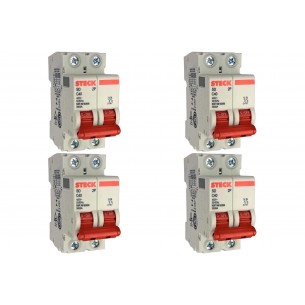 Kit C/4 - Disjuntor Steck ''Din'' Bipolar 40A. C