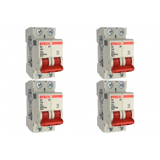 Kit C/4 - Disjuntor Steck ''Din'' Bipolar 40A. C