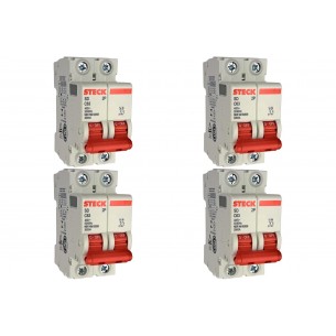 Kit C/4 - Disjuntor Steck ''Din'' Bipolar 63A. C