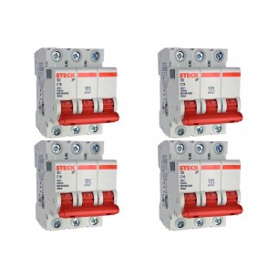 Kit C/4 - Disjuntor Steck ''Din'' Tripolar 16A. C