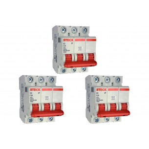 Kit C/3 - Disjuntor Steck ''Din'' Tripolar 20A. C