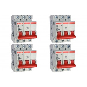 Kit C/4 - Disjuntor Steck ''Din'' Tripolar 40A. C