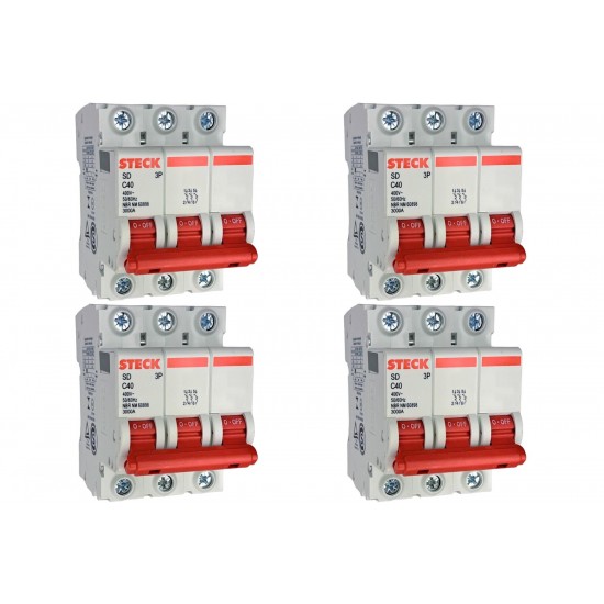 Kit C/4 - Disjuntor Steck ''Din'' Tripolar 40A. C