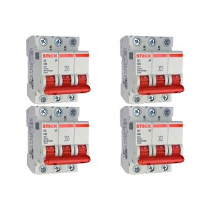 Kit C/4 - Disjuntor Steck ''Din'' Tripolar 63A. C