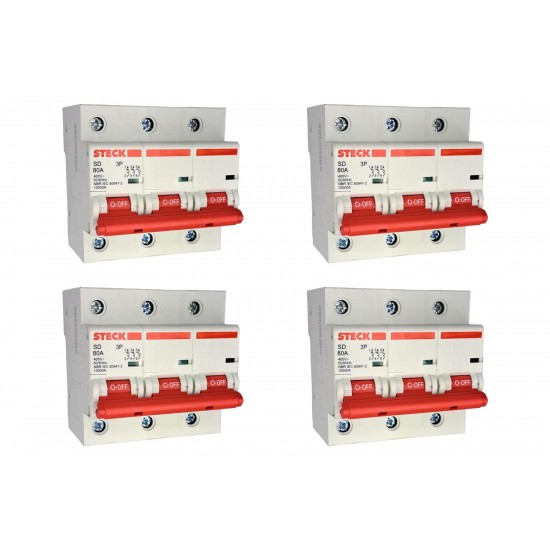 Kit C/4 - Disjuntor Steck ''Din'' Tripolar 80A. C