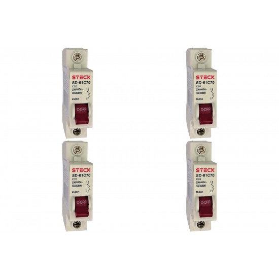 Kit C/4 - Disjuntor Steck ''Din'' Unipolar 70A. C Kit C/4 - Disjuntor Steck ''Din'' Unipolar 70A. C