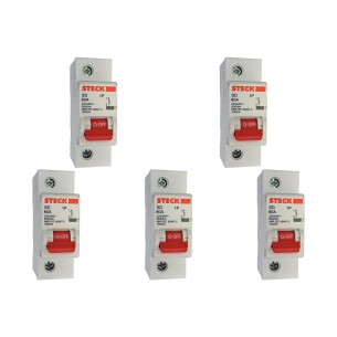 Kit C/5 - Disjuntor Steck ''Din'' Unipolar 80A. C