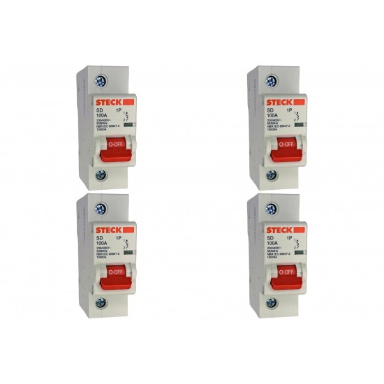 Kit C/4 - Disjuntor Steck ''Din'' Unipolar 100A. C