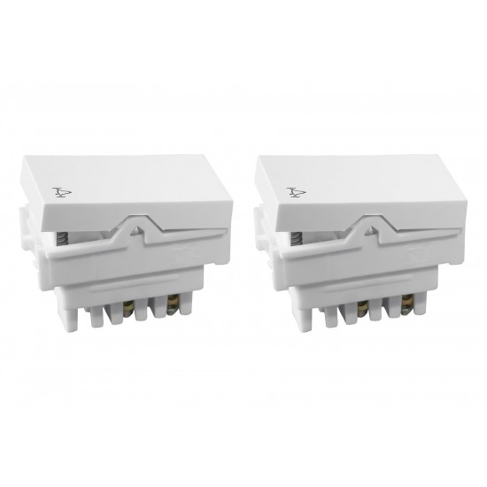 Kit C/2 - Modulo Ilumi Vivaz 1 Tecla Campainha 10A. Branc...