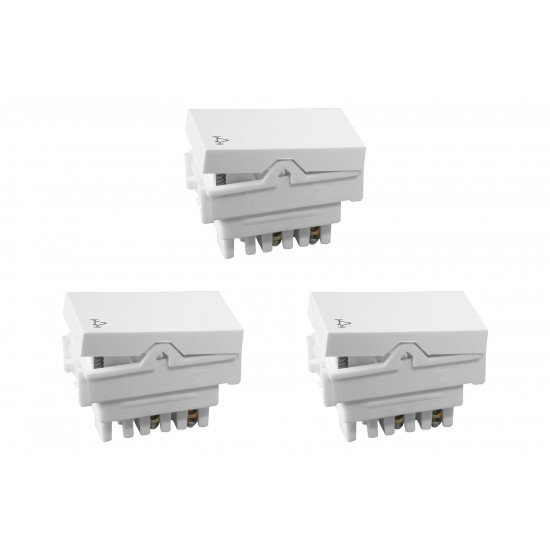 Kit C/3 - Modulo Ilumi Vivaz 1 Tecla Campainha 10A. Branc...